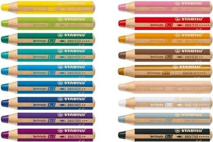 STABILO Woody 3-in-1 Multi-Talent Color Pencil Set - 10 Vibrant Colors