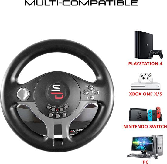 Ultimate Subsonic Superdrive SV200 Racing Wheel - Detachable Pedals - Compatible with Switch, PS4, Xbox One & PC