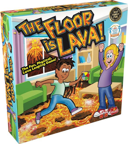 "The Floor is Lava - Actiespel - Kinderspel (ML)" kan worden herschreven als: "The Floor is Lava - Actiespel voor kinderen (ML)".

De Engelse productnaam zonder leestekens eromheen is: "The Floor is Lava - Action Game - Children's Game (ML)".