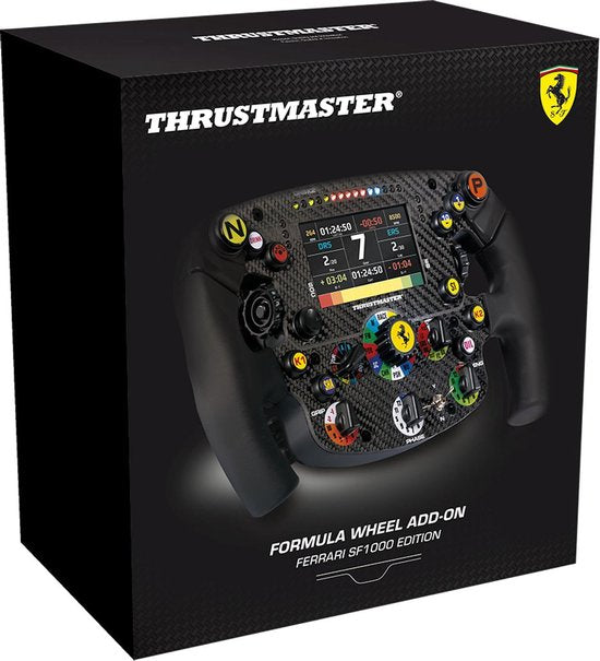 Thrustmaster Formula Wheel Add-On Ferrari SF1000 Edition, replica steering wheel, PC, PS4, PS5, Xbox One and Series X|S, dashboard with display and LEDs, 100% carbon fiber central plate, Ferrari license.