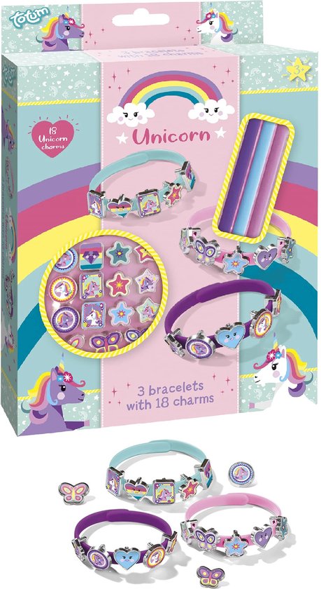 "21-delige Totum Unicorn schuifarmbandjes knutselset - perfect cadeau voor meisjes"

Productnaam in het Engels: "Totum Unicorn Sliding Bracelet Making Craft Set"