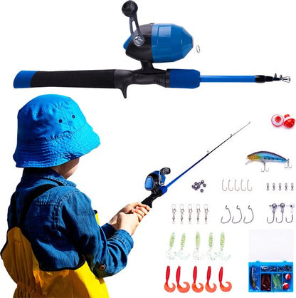 Beginner's Fishing Rod Set - Complete Kit with Rod & Accessories - Perfect for Kids & Holidays