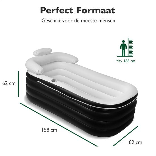 Inflatable Foldable Bathtub by Vitco – Ideal for Families, Adults, Athletes & More – Includes Electric Pump, Repair Patches & Cup Holder – Perfect for Ice Baths & Outdoor Use