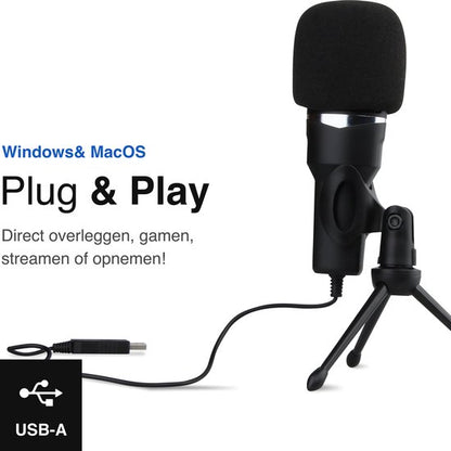"Vivid Green USB Microfoon met Standaard - Gaming en Podcast - Voor PC en Console - Inclusief Plopkap - Zwart"

"Vivid Green USB Microphone with Stand - Gaming and Podcast - For PC and Console - Includes Pop Filter - Black"