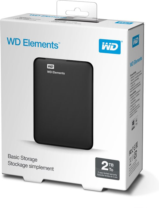 "Western Digital Elements Portable - 2TB External Hard Drive"