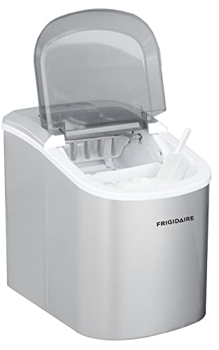 FRIGIDAIRE EFIC189-Silver Compact Ice Maker, 26 lb per Day, Silver (Packaging May Vary)