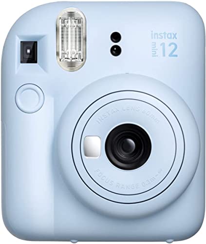 Fujifilm Instax Mini 12 Instant Camera Pastelblauw + Fuji Instax Film Voordeelpakket (40 Vellen) + Shutter Accessories Bundle, Incl. Compatibele draagtas, drijfzand kralen fotoalbum 64 vakken