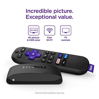 Roku Express 4K+ | Streaming Player HD/4K/HDR with Roku Voice Remote with TV Controls, Includes Premium HDMI Cable