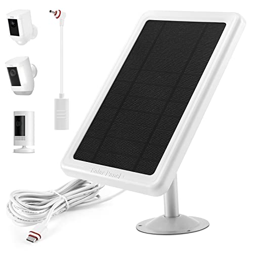 Ring Camera Solar Panel, Solar Battery Charger, Power for Ring Spotlight Cam Plus/Pro, Ring Stick Up Cam, Type C and DC Plug Adapter, 5.5V 4.5W Fast Charging(1Pack)
