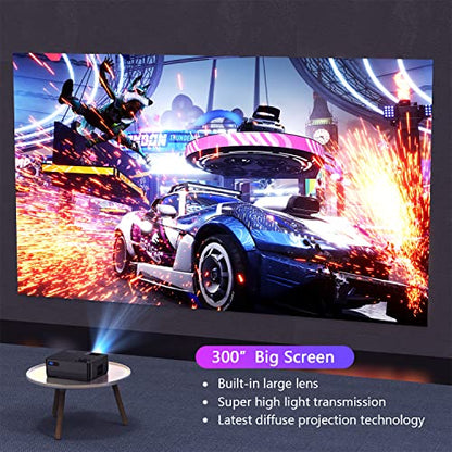 5G WiFi Bluetooth Native 1080P Projector[Projector Screen Included], Roconia 12000LM Full HD Movie Projector, 300" Display Support 4k Home Theater,Compatible with iOS/Android/XBox/PS4/TV Stick/HDMI