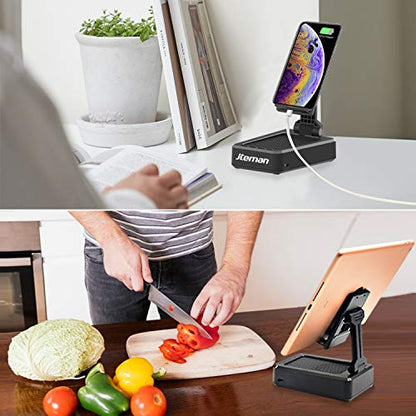 Cell Phone Stand with Wireless Bluetooth Speaker and Anti-Slip Base HD Surround Sound Perfect for Home and Outdoors with Bluetooth Speaker for Desk Compatible with iPhone/ipad/Samsung Galaxy