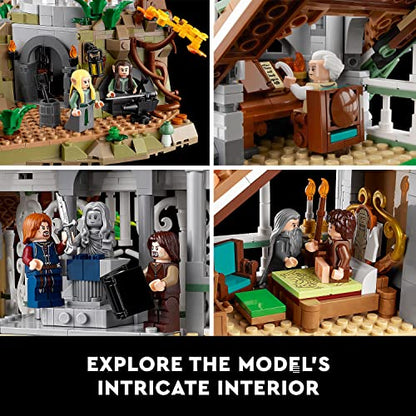 LEGO Icons The Lord of The Rings: Rivendell 10316 bouwmodelset voor volwassenen, bouw en toon een Midden-Aarde-vallei met 15 minifiguren, een geweldig afstudeercadeau voor fans en filmliefhebbers
