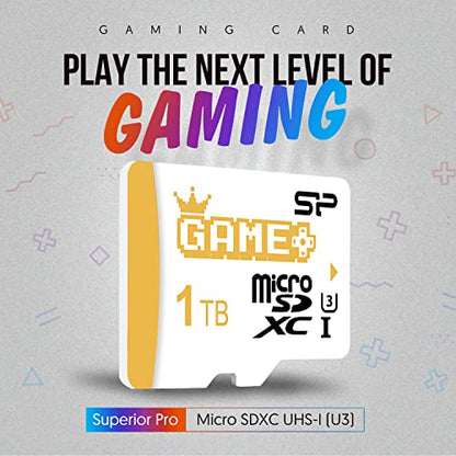 Silicon Power 1TB SDXC Micro SD Card Gaming Memory Card with Adapter Write Speed 80MB/s