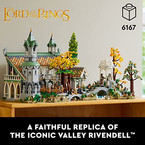 LEGO Icons The Lord of The Rings: Rivendell 10316 bouwmodelset voor volwassenen, bouw en toon een Midden-Aarde-vallei met 15 minifiguren, een geweldig afstudeercadeau voor fans en filmliefhebbers