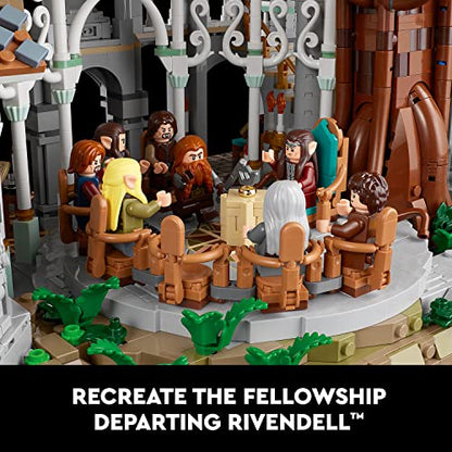 LEGO Icons The Lord of The Rings: Rivendell 10316 bouwmodelset voor volwassenen, bouw en toon een Midden-Aarde-vallei met 15 minifiguren, een geweldig afstudeercadeau voor fans en filmliefhebbers