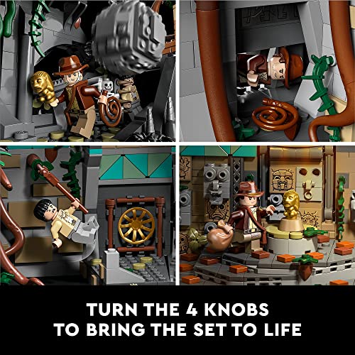LEGO Indiana Jones Temple of The Golden Idol 77015 Bouwproject voor volwassenen, iconische filmscène Raiders of The Lost Ark met 4 minifiguren: Indiana Jones, Satipo en Belloq, idee voor vaderdag