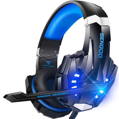 BENGOO G9000 Gaming Headset Professionele 3.5mm PC LED Light Game Bass Hoofdtelefoon Stereo Geluidsisolatie Over-ear Headset Hoofdband met Microfoon Microfoon Voor PS4 Laptop Computer en Smart Phone