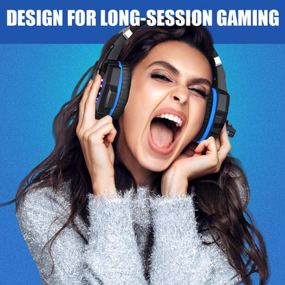 BENGOO G9000 Gaming Headset Professionele 3.5mm PC LED Light Game Bass Hoofdtelefoon Stereo Geluidsisolatie Over-ear Headset Hoofdband met Microfoon Microfoon Voor PS4 Laptop Computer en Smart Phone